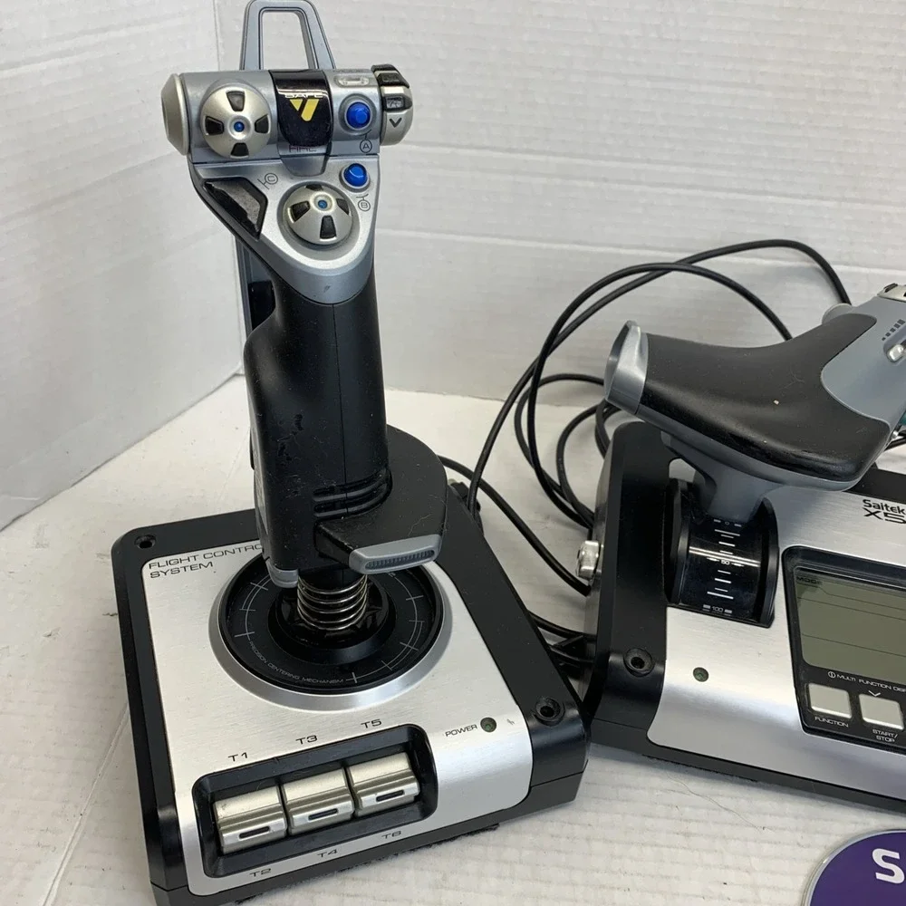Logitech Saitek X52 Pro Flight Control System Throttle and Stick Simulation VGC